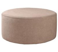 Round Ottoman Slipcover 36/24 inch Stretch Jacquard Round Ottoman Cover Foot Stool Cover Washable Storage Ottoman Cover Protector Footstool Cover with Elastic Bottom(#11,60x60cm/24x24in)