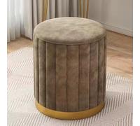 Round Ottoman Stool with Storage - Soft Upholstered Foot Rest for Extra Seating in Small Spaces, Ideal for Bedroom and Living Room