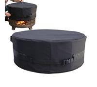 Round Outdoor Fire Pit Cover, Windproof Round Fire Pit Protection, Wood Fire Pit Protection Cover, Comprehensive for Backyard, Patio, Yard, Garden, Winter, Summer, Rainy Days, Holiday Home, Farm