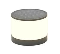 Round Outdoor Modern Post Lights Solar Pillar Lamp With Black Finish Waterproof Lantern 3000K Luxury LED Landscape Lighting Yard Garden Driveway Home Lawn Walkway Column Lamp