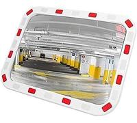 Round Outdoor Rear View Safety Wide-Angle Mirror, Security Mirror Wide Angle Road Rectangle Convex Mirror for Driveway, Warehouse and Garage Safety or Store