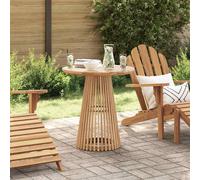 Round Outdoor Side Table Brown Solid Teak Wood 70x70x75 cm Weatherproof