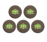 Round Outdoor Stepping Stone with Luminous Lotus, Glow in The Dark Round Stepping Stone Set, Pathway Landscaping Pavers with Lotus Pattern for Walkways, Lawn, Patio, Path, Flower Bed(A,5pcs)