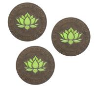 Round Outdoor Stepping Stone with Luminous Lotus, Glow in The Dark Round Stepping Stone Set, Pathway Landscaping Pavers with Lotus Pattern for Walkways, Lawn, Patio, Path, Flower Bed(A,3pcs)