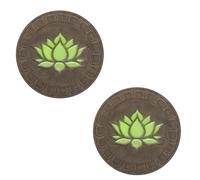 Round Outdoor Stepping Stone with Luminous Lotus, Glow in The Dark Round Stepping Stone Set, Pathway Landscaping Pavers with Lotus Pattern for Walkways, Lawn, Patio, Path, Flower Bed(A,2pcs)