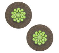 Round Outdoor Stepping Stone with Luminous Lotus, Glow in The Dark Round Stepping Stone Set, Pathway Landscaping Pavers with Lotus Pattern for Walkways, Lawn, Patio, Path, Flower Bed(B,2pcs)