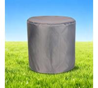 Round Outdoor Waterproof Patio Cover for Table Fire Pit Oxford | 210D Gas Propane Slipcover with Drawstring, Windproof Dustproof Protector for Bistro Couch(Gray,21"d X 15"h/54 X 39cm)