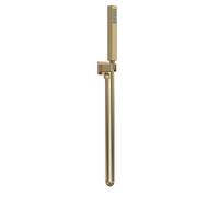 Square Outlet Elbow, Parking Bracket & Shower Handset - Brushed Brass