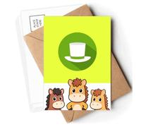 Round Outline Green Hat Icon Postcards Envelopes Cards Mailing Year Horse