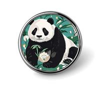Round Panda Black And White Brooch Classic Mini Pin 1 Inch Aluminum Alloy Lapel Pin Personalized Button Badge for Backpack Hat Suit Jacket Clothing Decoration