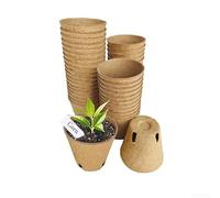 Round Paper Pulp Seed-Starter Trays, Biodegradable Plant Pots, Eco Friendly Flower Seed-Pots for Vegetable Herb Flower Gardening(A)