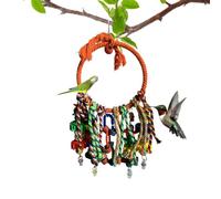 Round Parrot Seat - 6.7 Inch Colourful Cotton Hoop, Hanging Swing Stand | Small Medium Bird Cage Activity Centre, Boredom Beak Bows, Toy, Accessories, Gift