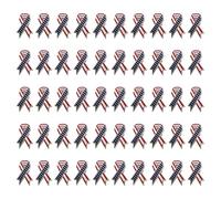 Round Patriotic Alloy Flag Lapel Pin Set, Ribbon 50 PIECES