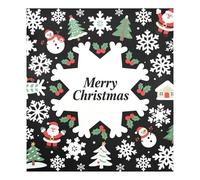 Round Pattern Merry Christmas White Snowflake Black Decorative dishwasher door magnet reusable refrigerator skins magnetic holiday decor Imán de la puerta del lavavajillas 23x26in