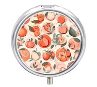 Round Peach Pill Box, 3 Compartment Small Pill Case Waterproof Travel Pill Organizer for Pocket Or Purse Portable Mini Medicine Tablet Vitamin Holder Pill Case