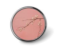 Round Pearl And Peach Brooch Classic Mini Pin 1 Inch Aluminum Alloy Lapel Pin Personalized Button Badge for Backpack Hat Suit Jacket Clothing Decoration