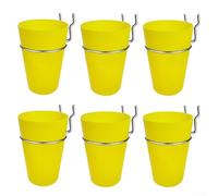 Round Pegboard Hooks Set with Cup and Pen Holder, 6-Piece PVC and Metal Organiser for Home Storage and Workspace Easy to Install Multi-Functional Design (Yellow)