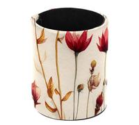 Round Pencil Pen Cup Holder Stand Desk Organizer Desktop Stationery Container Accessorires for Home, School, Office - Watercolor Flowers and Herbs
