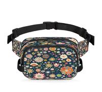 Round Petal Flower Fanny Pack Waterproof Belt Bag Crossbody Bags for Women Men Holiday Gifts