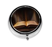 Round Pill Box 3 Compartments Pocket Pill Box Handbag Travel Pill Box Vitamin Cod Oil Unique Gift