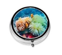 Round Pill Box Clown Fish - 3 Compartment Medicine Pill Case, Waterproof, Pocket Pill Organizer Dispenser, Portable for Pocket Or Purse Pill Boxes