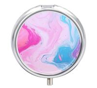 Round Pill Box Colorful Marble Pastel Pill Case for Purse & Pocket 3 Compartment Medicine Pill Organizer Portable Travel Pillbox Medicine Vitamin Cod Liver Oil Storage Box