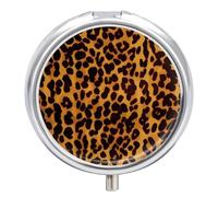 Round Pill Box Cool Cheetah Leopard Pill Case 3 Compartment Medicine Pill Organizer for Purse & Pocket Portable Travel Pillbox Medicine Vitamin Cod Liver Oil Storage Box Organizer