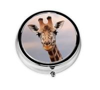 Round Pill Box Cute Giraffe Pill Case for Purse & Pocket 3 Compartment Pill Organizer Portable Travel Pillbox Medicine Pill Holder Container for Daily Vitamin Cod Liver Oil Storage