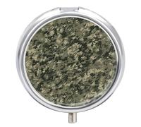 Round Pill Box Military Woods Camouflage Pill Case 3 Compartment Medicine Pill Organizer for Purse & Pocket Portable Travel Pillbox Medicine Vitamin Cod Liver Oil Storage Box Organizer