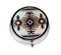 Round Pill Box Native - 3 Compartment Medicine Pill Case, Waterproof, Pocket Pill Organizer Dispenser, Portable for Pocket Or Purse Pill Boxes