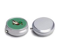 Round Pill Box Pill Box Exquisite Daily Pill Organizer Box with Mirror Portable Compact Medicine Holder for Vitamin, Cod Liver Oil, Supplement