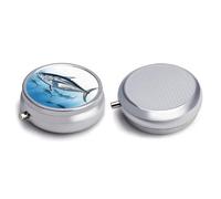 Round Pill Box Pill Box Exquisite Daily Pill Organizer Box with Mirror Portable Compact Medicine Holder for Vitamin, Cod Liver Oil, Supplement