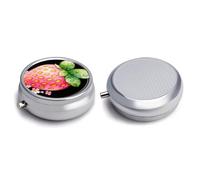 Round Pill Box Pill Box Exquisite Daily Pill Organizer Box with Mirror Portable Compact Medicine Holder for Vitamin, Cod Liver Oil, Supplement