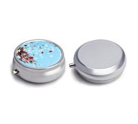 Round Pill Box Pill Box Exquisite Daily Pill Organizer Box with Mirror Portable Compact Medicine Holder for Vitamin, Cod Liver Oil, Supplement