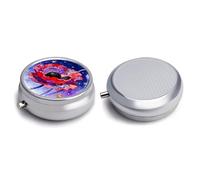 Round Pill Box Pill Box Exquisite Daily Pill Organizer Box with Mirror Portable Compact Medicine Holder for Vitamin, Cod Liver Oil, Supplement