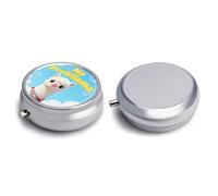 Round Pill Box Pill Box Exquisite Daily Pill Organizer Box with Mirror Portable Compact Medicine Holder for Vitamin, Cod Liver Oil, Supplement