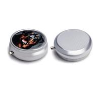 Round Pill Box Pill Box Exquisite Daily Pill Organizer Box with Mirror Portable Compact Medicine Holder for Vitamin, Cod Liver Oil, Supplement