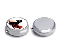 Round Pill Box Pill Box Exquisite Daily Pill Organizer Box with Mirror Portable Compact Medicine Holder for Vitamin, Cod Liver Oil, Supplement