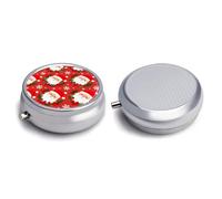 Round Pill Box Pill Box Exquisite Daily Pill Organizer Box with Mirror Portable Compact Medicine Holder for Vitamin, Cod Liver Oil, Supplement