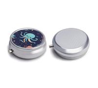 Round Pill Box Pill Box Exquisite Daily Pill Organizer Box with Mirror Portable Compact Medicine Holder for Vitamin, Cod Liver Oil, Supplement