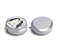 Round Pill Box Pill Box Exquisite Daily Pill Organizer Box with Mirror Portable Compact Medicine Holder for Vitamin, Cod Liver Oil, Supplement