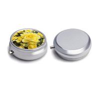 Round Pill Box Pill Box Exquisite Daily Pill Organizer Box with Mirror Portable Compact Medicine Holder for Vitamin, Cod Liver Oil, Supplement