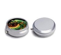 Round Pill Box Pill Box Exquisite Daily Pill Organizer Box with Mirror Portable Compact Medicine Holder for Vitamin, Cod Liver Oil, Supplement