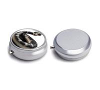 Round Pill Box Pill Box Exquisite Daily Pill Organizer Box with Mirror Portable Compact Medicine Holder for Vitamin, Cod Liver Oil, Supplement