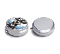Round Pill Box Pill Box Exquisite Daily Pill Organizer Box with Mirror Portable Compact Medicine Holder for Vitamin, Cod Liver Oil, Supplement