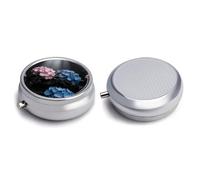 Round Pill Box Pill Box Exquisite Daily Pill Organizer Box with Mirror Portable Compact Medicine Holder for Vitamin, Cod Liver Oil, Supplement