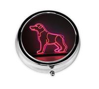 Round Pill Box Pink Dog Pill Case for Purse & Pocket 3 Compartment Pill Organizer Portable Travel Pillbox Medicine Pill Holder Container for Daily Vitamin Cod Liver Oil Storage