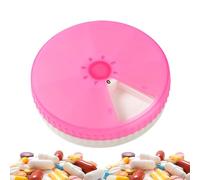 Round Pill Box - Portable Medicine Bottle | Weekly Pill Organizer | Portable Pill Box | 7 Compartment Pill Box | Weekly Pill Box Imperme