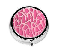 Round Pill Case for Purse or Pocket 2 Compartment Medicine Pill Box Portable Small Pill Organizer Giraffe Texture Pillbox Travel Medicine Vitamin Cod Liver Oil Storage Box