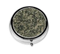 Round Pill Case for Purse or Pocket 2 Compartment Medicine Pill Box Portable Small Pill Organizer Military Woods Camouflage Pillbox Travel Medicine Vitamin Cod Liver Oil Storage Box